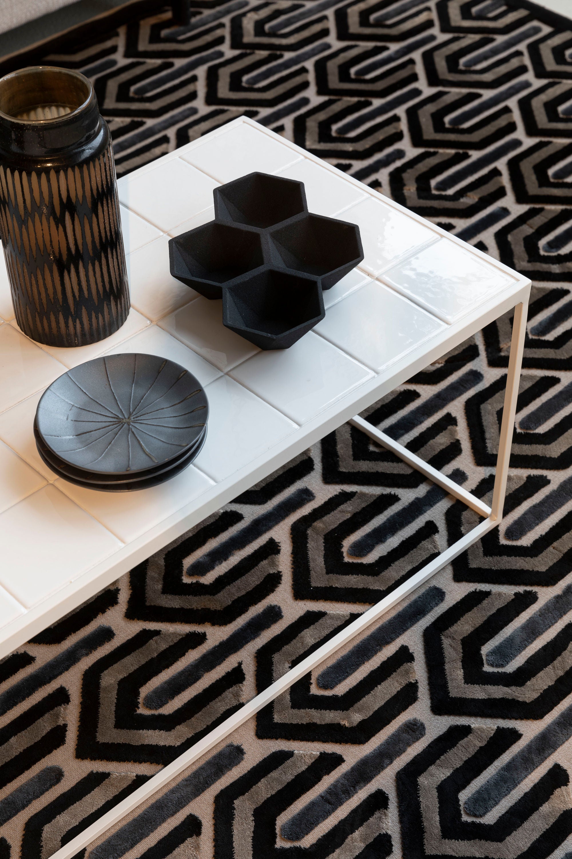 Zuiver Glazed Ceramic White Rectangle Coffee Table